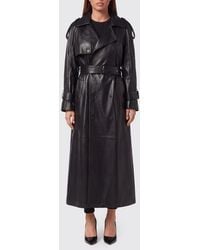 Philipp Plein - Double-Breasted Lambskin Leather Trench Coat - Lyst