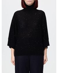 Fabiana Filippi - Pure Wool Turtleneck Jumper With Dropped Shoulders And Asymmetrical Hem - Lyst
