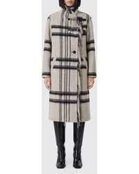 Isabel Marant - Single-Breasted Check Wool-Blend Coat With Fringes - Lyst