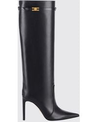 Elisabetta Franchi - Smooth Leather Knee-High Stiletto Boots - Lyst