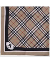 Burberry - Vintage Check Printed Silk Scarf - Lyst