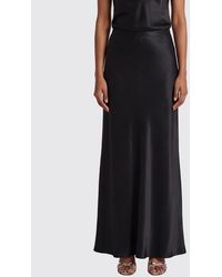 Alberta Ferretti - High-Waisted Satin Long Pencil Skirt With Asymmetrical Hem - Lyst