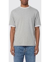 Lardini - Cotton Crewneck T-Shirt With Contrast Trims - Lyst