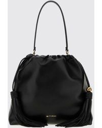 Etro - Kalispera Lambskin Leather Bucket Bag With Drawstring And Tassels - Lyst