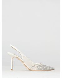 Jimmy Choo - Love Leather And Mesh Slingback Pumps With Crystals - Lyst