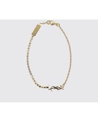Saint Laurent - Cassandre Brass Bracelet With Ysl Monogram - Lyst