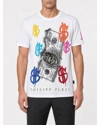 Philipp Plein - Crew-Neck Cotton T-Shirt With Front Graphic Print - Lyst
