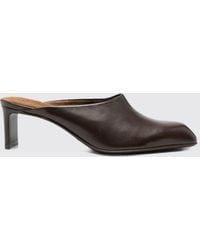 KHAITE - Tapered Toe Smooth Leather Mules With A Mid Heel - Lyst