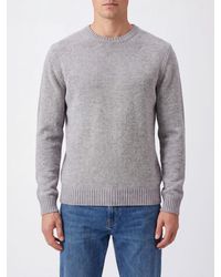 Zanone - Fine-Knit Virgin Wool Crewneck Jumper With Long Sleeves - Lyst