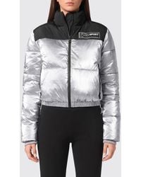 Philipp Plein - Bicolour Quilted Nylon Short Puffer Jacket With High Collar - Lyst
