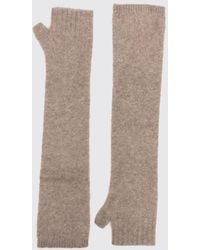 P.A.R.O.S.H. - P.A.R.O.S.H. Long Pure Wool Gloves With Ribbed Cuffs - Lyst