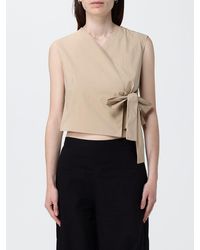 Liviana Conti - Cotton Blend Crop Vest - Lyst
