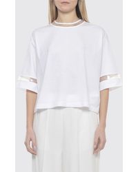 Fabiana Filippi - Cotton T-Shirt With Embroidered Sequins - Lyst