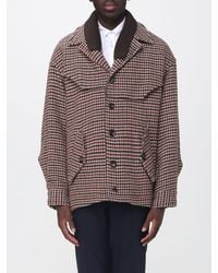 Emporio Armani - Oversize Virgin Wool Shirt Jacket With Houndstooth Pattern - Lyst