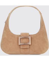 Roger Vivier - Belle Vivier Suede Shoulder Bag With Logo Plaque - Lyst