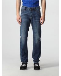 Emporio Armani - Jeans In Denim With Logo - Lyst