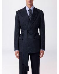 Valentino Garavani - Silk And Wool Jacquard Robe Blazer With Belt - Lyst