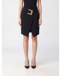 Balmain - High-Waisted Asymmetrical Virgin Wool Mini Skirt - Lyst