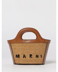 Marni - Tropicalia Leather And Raffia Bag - Lyst