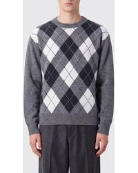 DUNST - Pure Wool Argyle Crewneck Jumper - Lyst