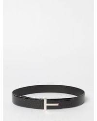 Tom Ford - Cinturón De Piel De Becerro Con Hebilla T - Lyst