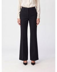Sportmax - High-Waisted Flared Virgin Wool Trousers With Concealed Fastening - Lyst