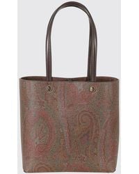 Etro - Essential Medium Paisley Cotton Tote Bag With Double Leather Handles - Lyst