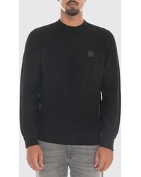 BOSS - Cotton And Cashmere Crewneck Jumper With Tone-On-Tone Logo - Lyst