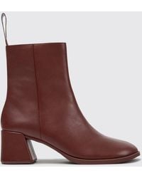 Camper - Kora Smooth Leather Ankle Boots With Block Heel And Side Zip - Lyst