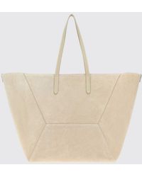 Brunello Cucinelli - Suede Calfskin Shoulder Bag With Removable Pouch - Lyst