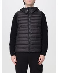 C.P. Company - Quilted Nylon Padded Gilet With Hood And Iconic Goggle Lenses - Lyst