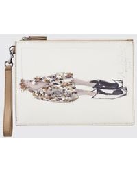 Marc Jacobs - The Runway Illustration Leather Clutch With Graphic Print - Lyst