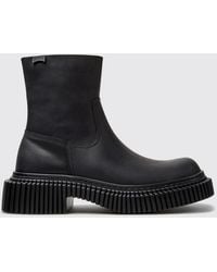 Camper - Pix Berlin Calf Leather Ankle Boots With Side Zip - Lyst