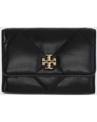 Tory Burch - Kira Quilted Leather Card Holder With Double T Logo - Lyst