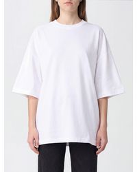 Haikure - Oversized Cotton T-Shirt With Crew Neck And Back Slit - Lyst