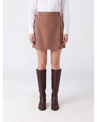 Semicouture - High-Waisted Wool Wrap Miniskirt - Lyst