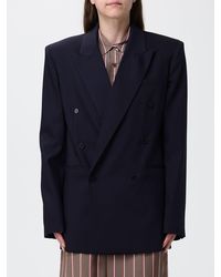Frankie Shop - Double-Breasted Wool Blend Blazer With A Relaxed Fit - Lyst