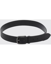 Orciani - Hammered Leather Belt With Engraved Logo And Metal Pin Buckle - Lyst