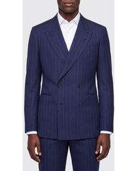 Paul Smith - Double-Breasted Pinstripe Wool And Linen Blazer - Lyst