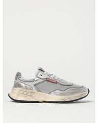DSquared² - Sprinter Laminated Leather And Used Mesh Sneakers - Lyst