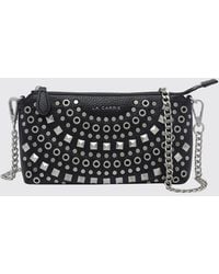 La Carrie - Embroidered Crossbody Bag With Studs, Rhinestones And Chain Strap - Lyst