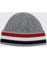 Thom Browne - Striped Virgin Wool Beanie With Cuff And Logo Flag - Lyst