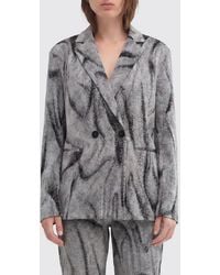 MACCAPANI - Double-Breasted Viscose And Organic Cotton Blazer - Lyst