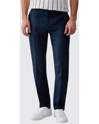 Liu Jo - Slim Fit Tailored Linen Trousers With Slash Pockets And Belt Loops - Lyst