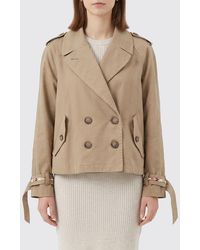 Bazar Deluxe - Double-Breasted Cotton Blend Trench Coat - Lyst