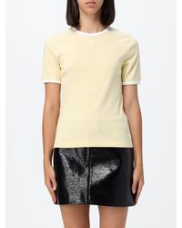 Courreges - Courr&Egrave	Ges Slim Fit Cotton T-Shirt With Contrast Logo And Trim - Lyst