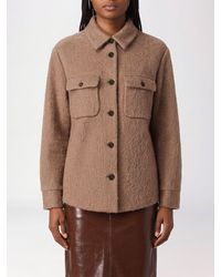 Peserico - Virgin Wool Blend Shirt Jacket With Patch Pockets And A Curved Hem - Lyst