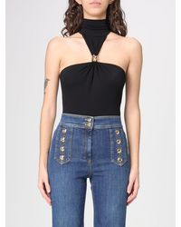 Elisabetta Franchi - Cut-Out Viscose Bodysuit Top - Lyst