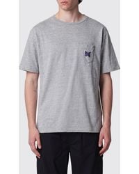 Needles - Relaxed Fit Cotton T-Shirt With Embroidered Butterfly On The Chest - Lyst