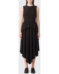 Loewe - Sleeveless Slim Fit Asymmetrical Wool-Blend Midi Dress - Lyst